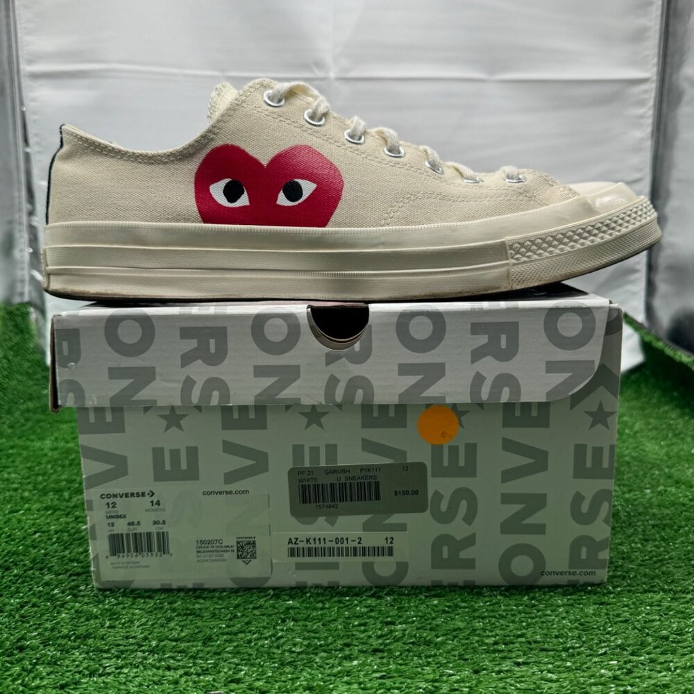 Converse Comme des Garçons Play x Chuck 70 2015 Low Milk Men's Size 12 150207C